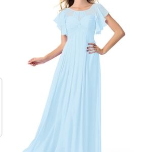 Azazie Lily bridesmaids dress in Sky Blue